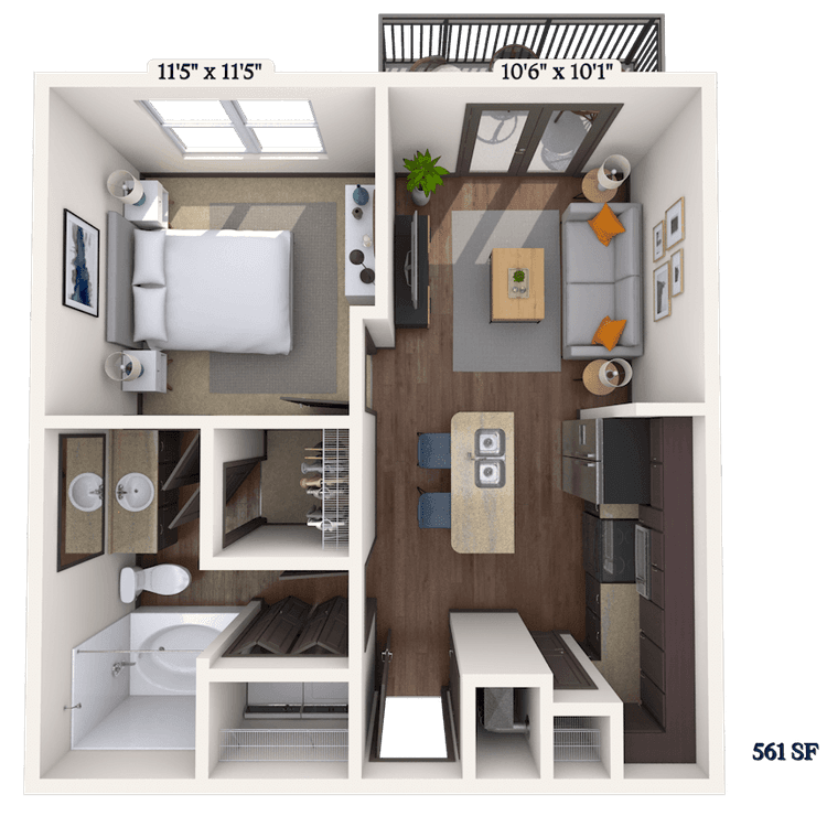 Floorplan image of unit 2415