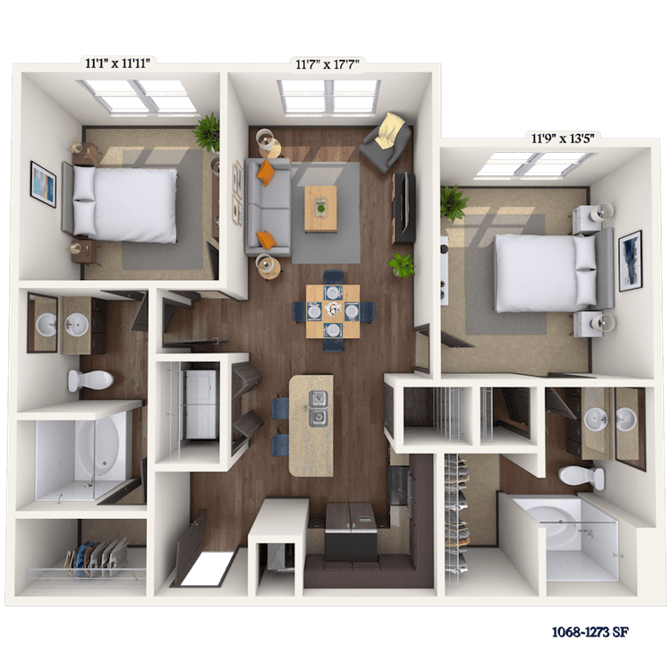 Floorplan image of unit 1308
