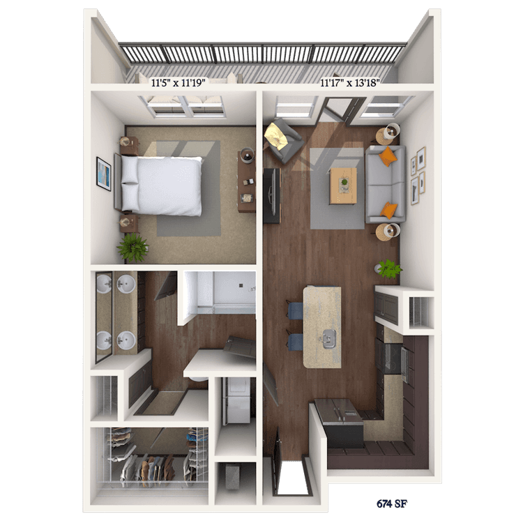 Floorplan image of unit II 10207