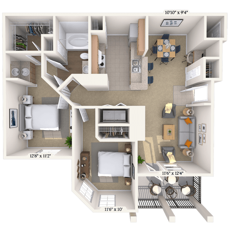 Floorplan image of unit 11104