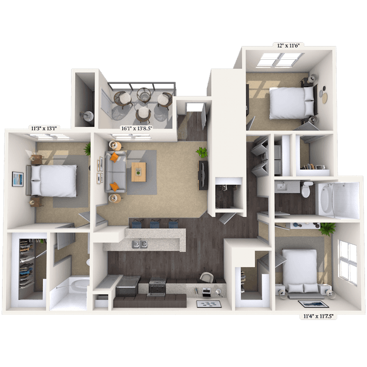 Floorplan image of unit 111121