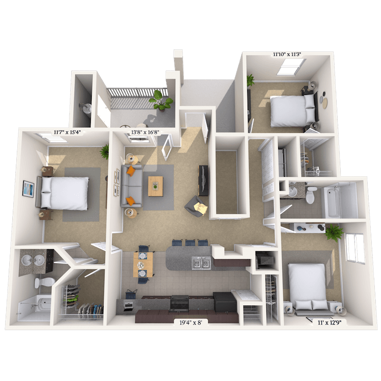 Floorplan image of unit 1313108