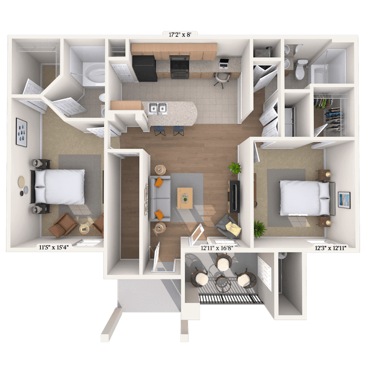 Floorplan image of unit 0102105