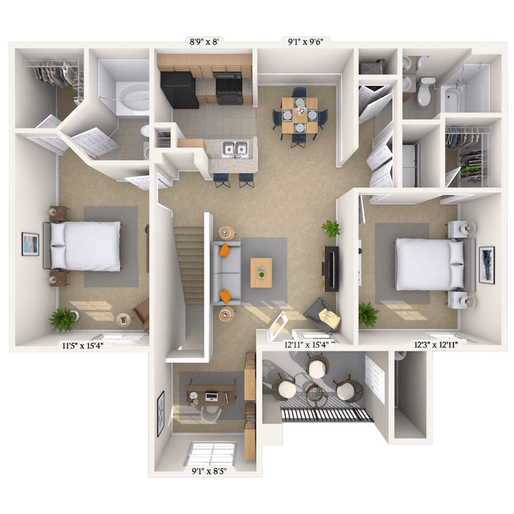 Floorplan image of unit 0123206