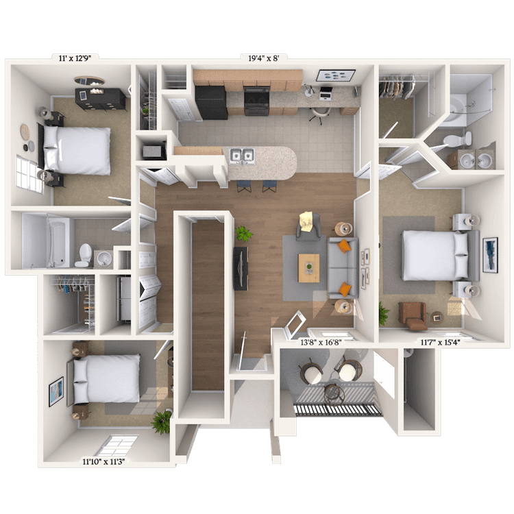 Floorplan image of unit 0129102