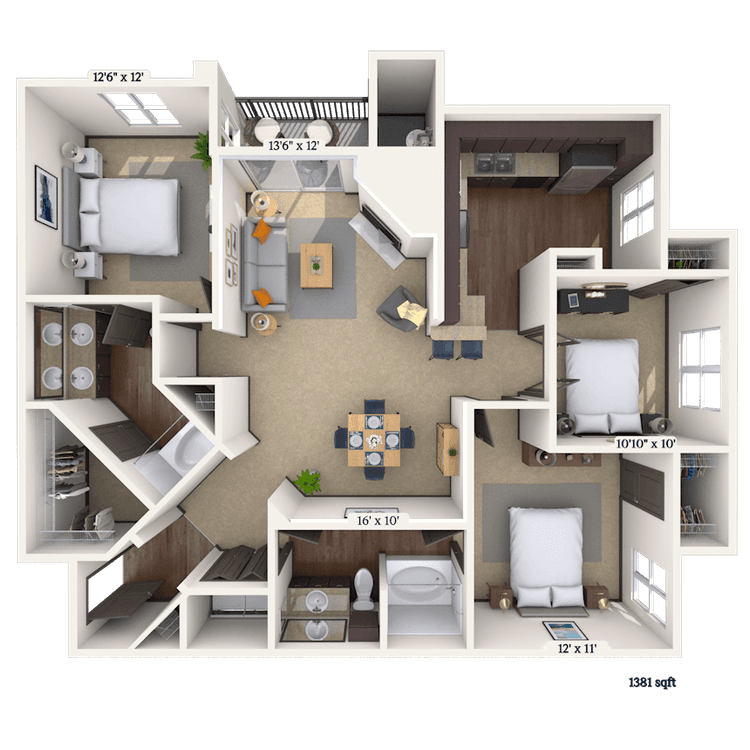 Floorplan image of unit 011828