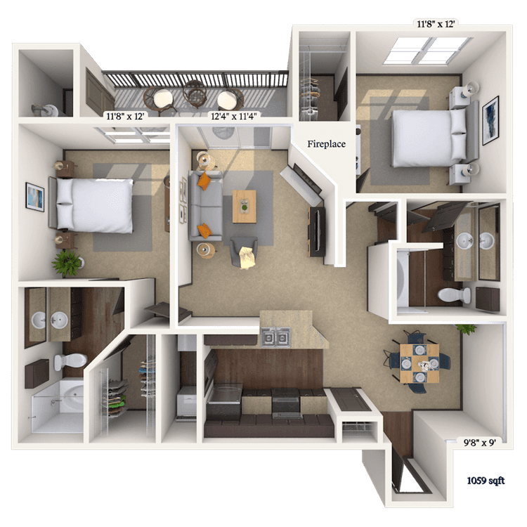 Floorplan image of unit 012524