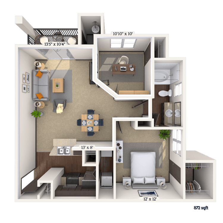 Floorplan image of unit 01418