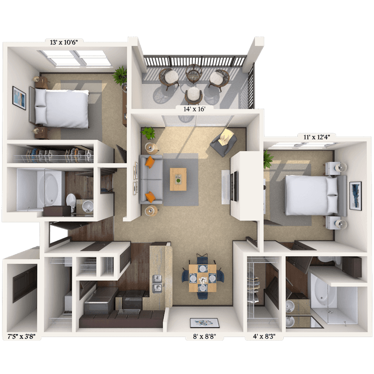 Floorplan image of unit 01117