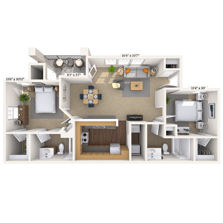 Floorplan image of unit 011114