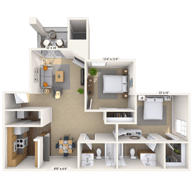 Floorplan image of unit 01112
