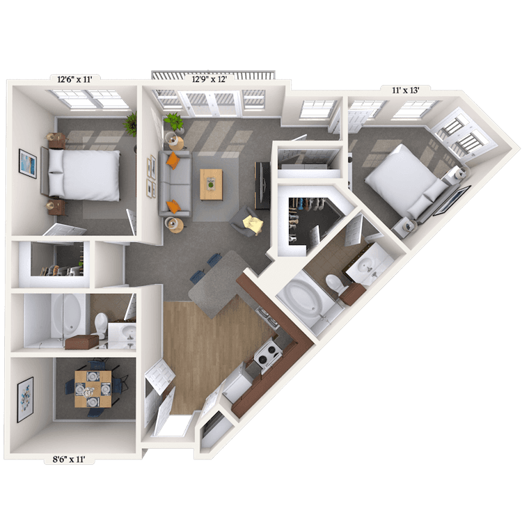 Floorplan image of unit 014313