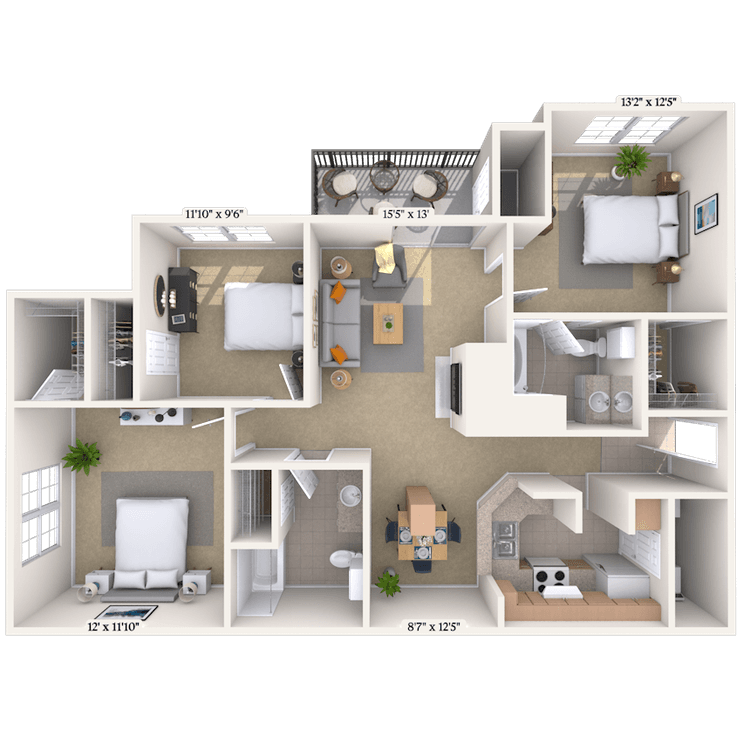 Floorplan image of unit 01717