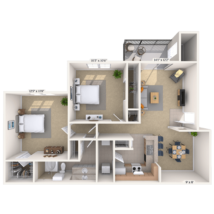 Floorplan image of unit 01434