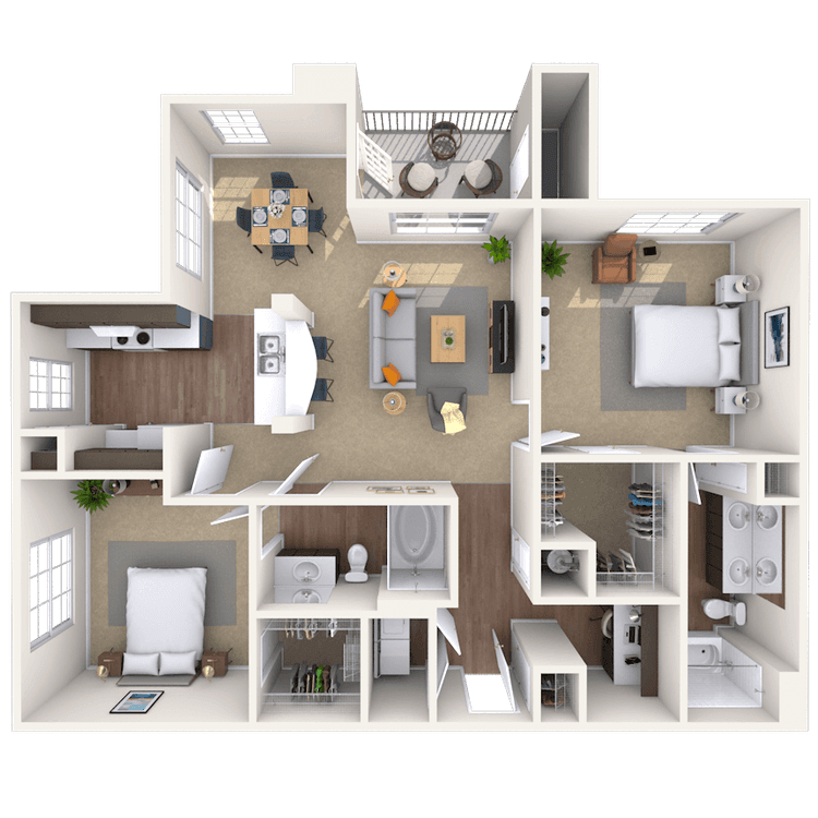Floorplan image of unit 18307