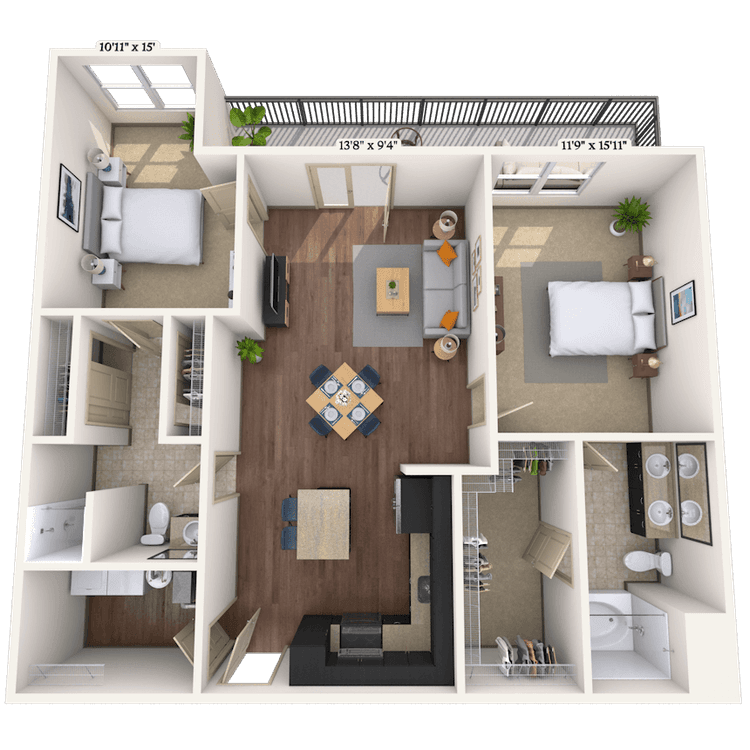 Floorplan image of unit 015038