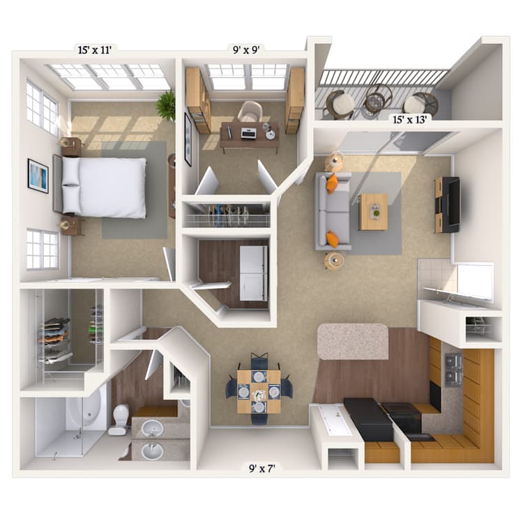 Floorplan image of unit 07732