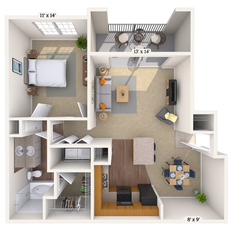 Floorplan image of unit 101034