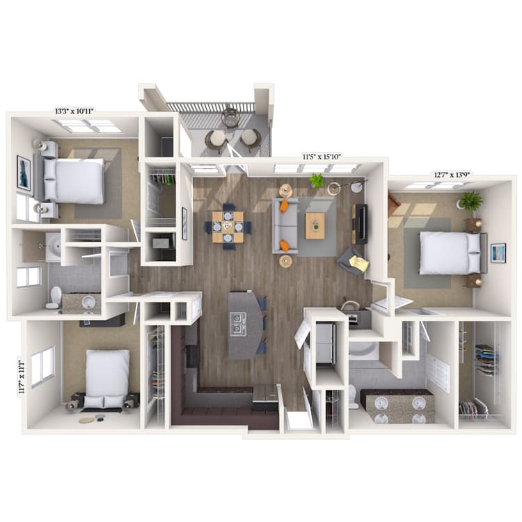 Floorplan image of unit 8115