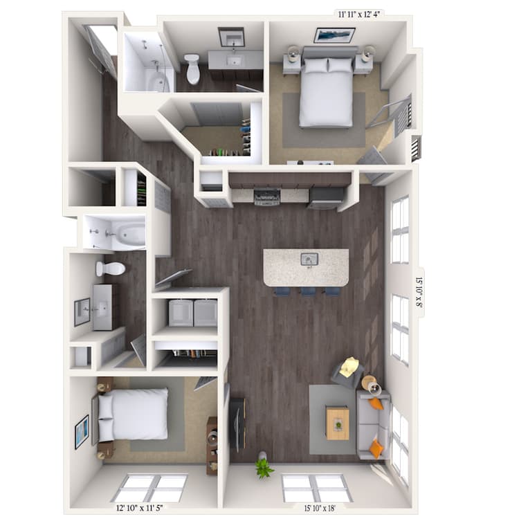 Floorplan image of unit 201