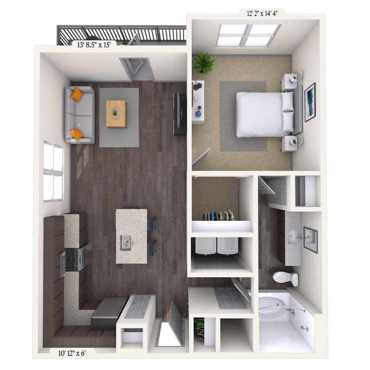 Floorplan image of unit 217