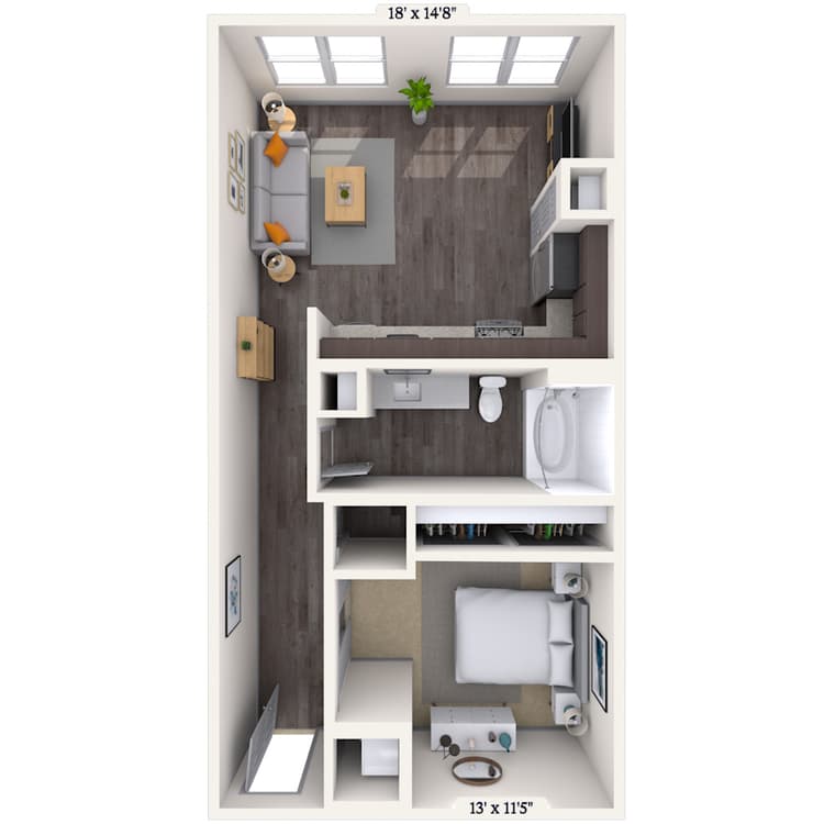 Floorplan image of unit 535