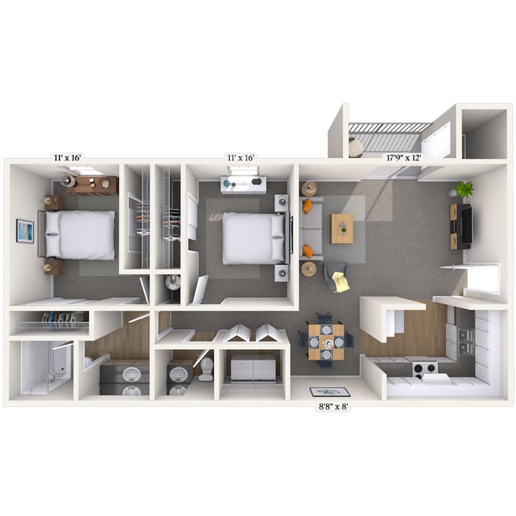Floorplan image of unit 3333B