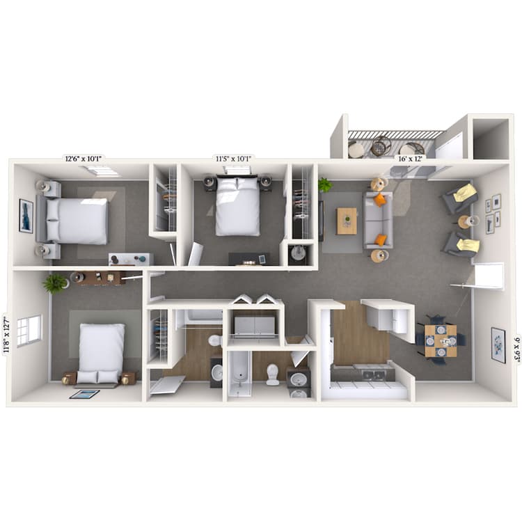 Floorplan image of unit 3535A
