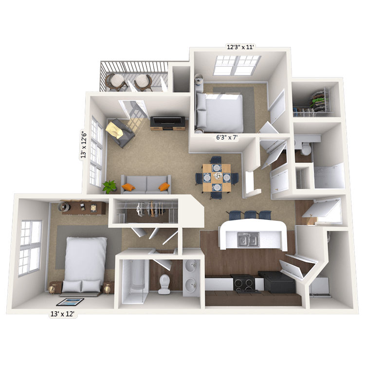 Floorplan image of unit 121217
