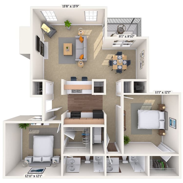 Floorplan image of unit 141412