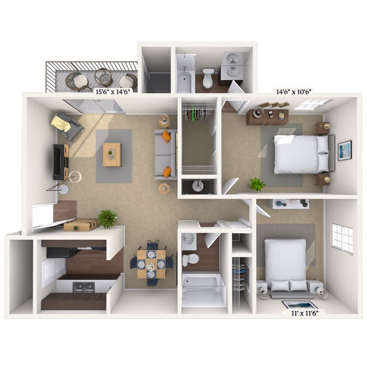 Floorplan image of unit 01195
