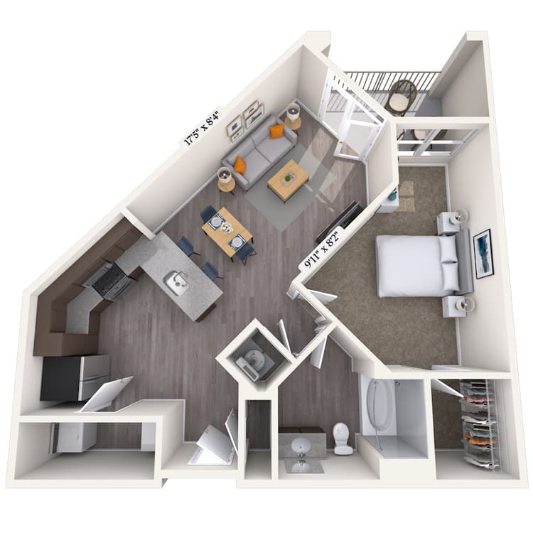 Floorplan image of unit 1208