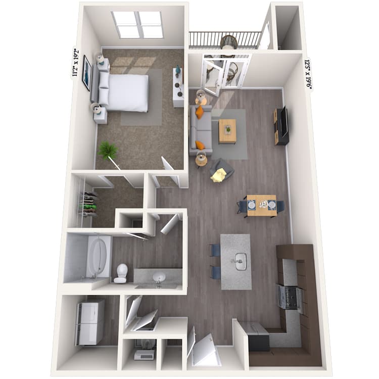 Floorplan image of unit 6104