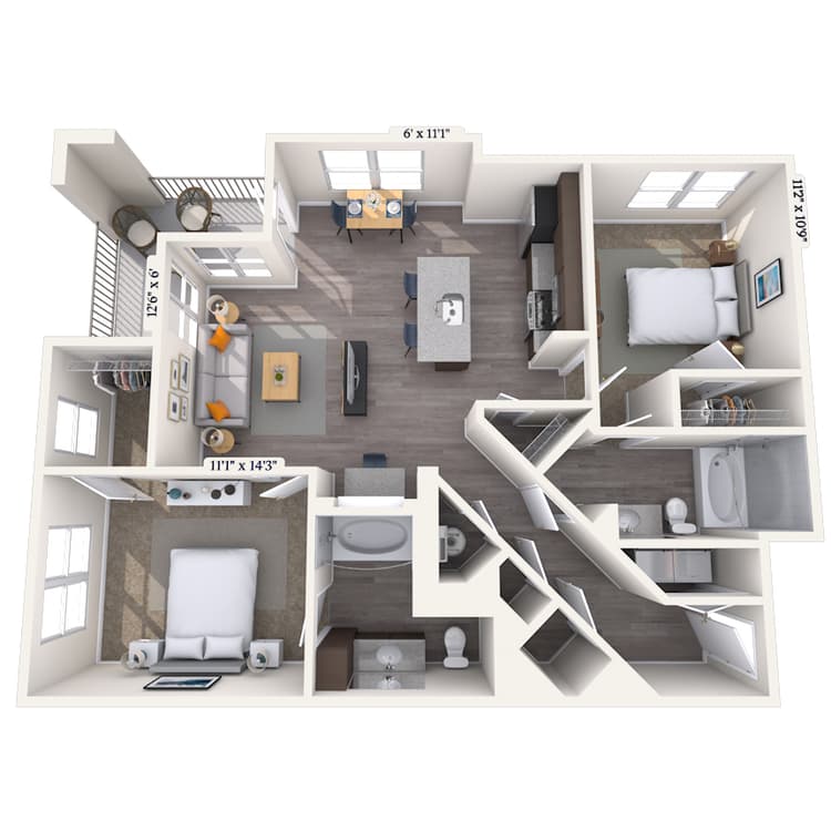 Floorplan image of unit 7124