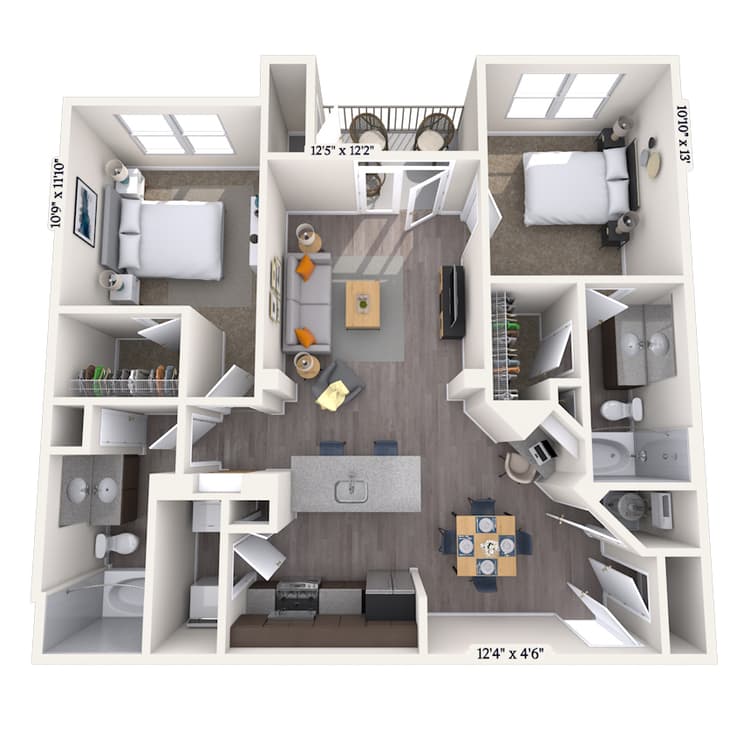 Floorplan image of unit 7125