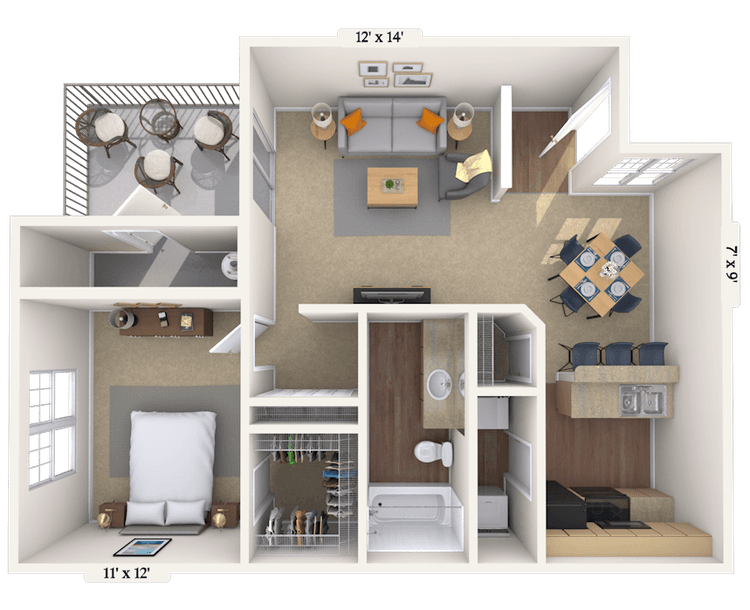 Floorplan image of unit 101048