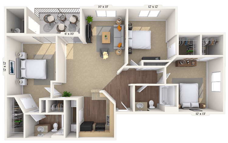 Floorplan image of unit 162076