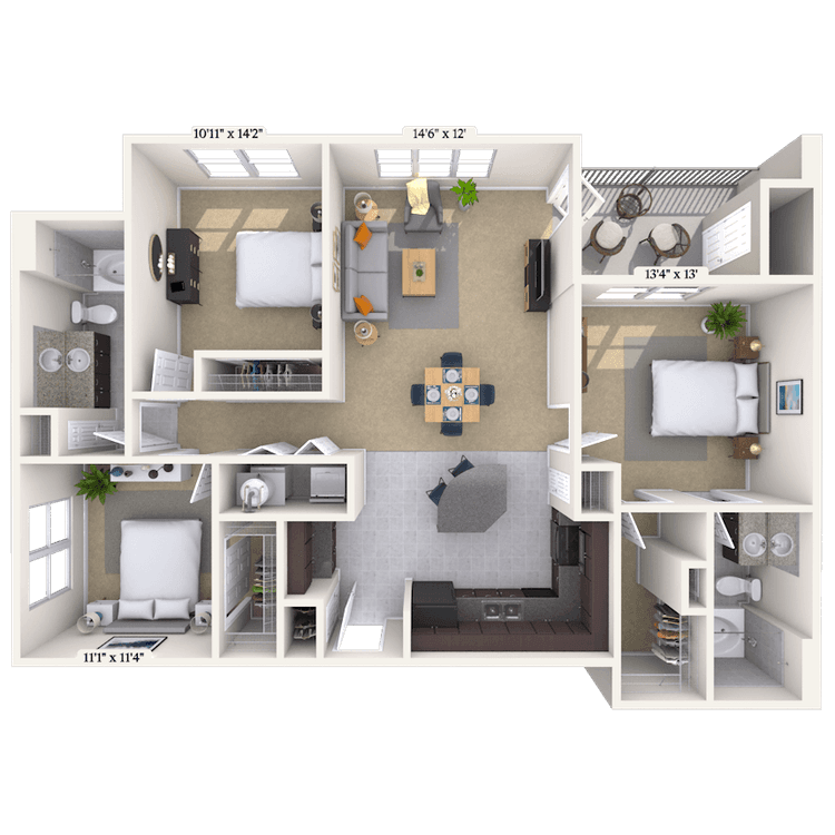 Floorplan image of unit 222110