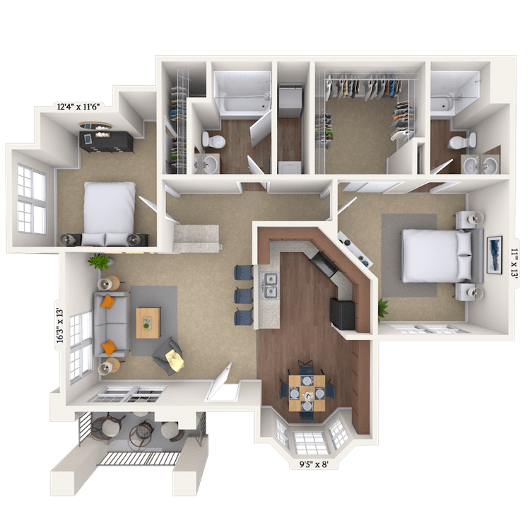 Floorplan image of unit 002143