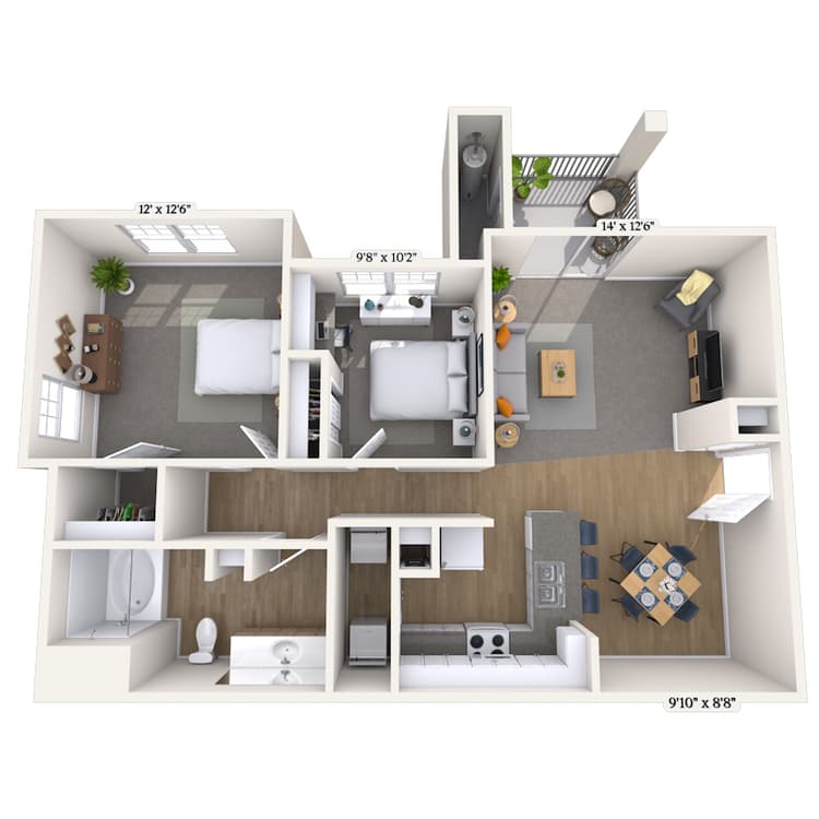 Floorplan image of unit 2257