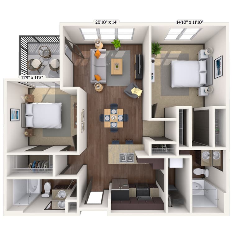 Floorplan image of unit 3021