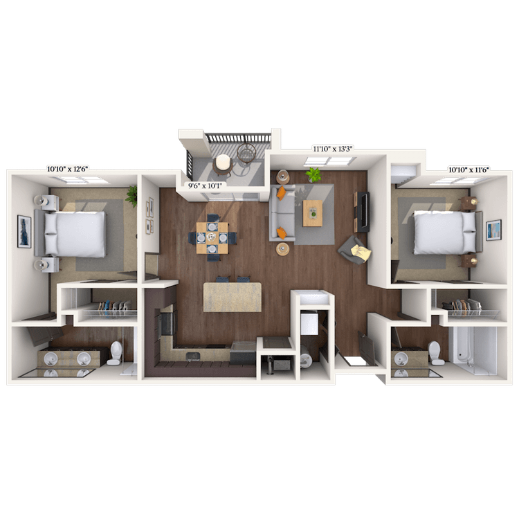 Floorplan image of unit 1008