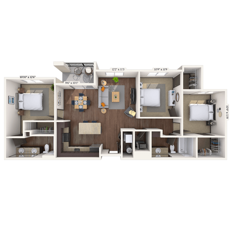 Floorplan image of unit 3085