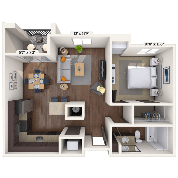 Floorplan image of unit 3103