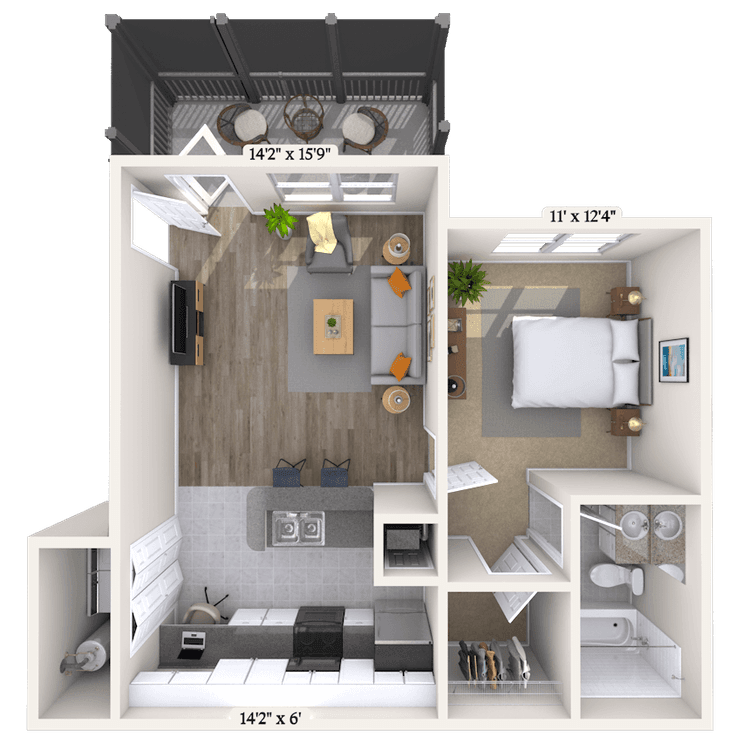 Floorplan image of unit 0113-204