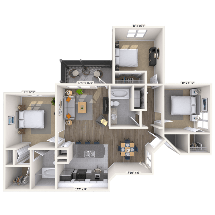Floorplan image of unit 015-204
