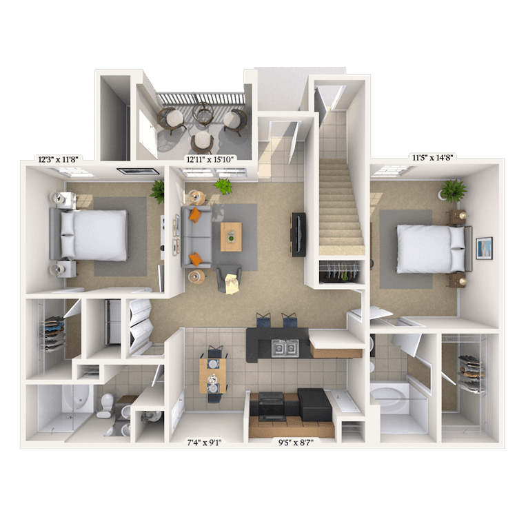Floorplan image of unit 23104