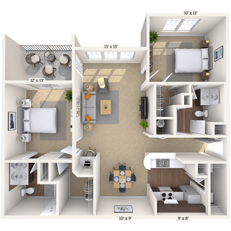 Floorplan image of unit 055304