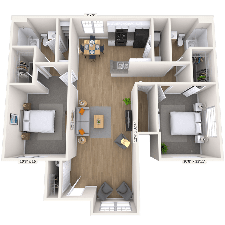Floorplan image of unit 15-17
