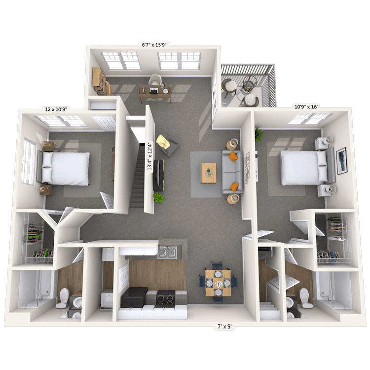 Floorplan image of unit 15-27